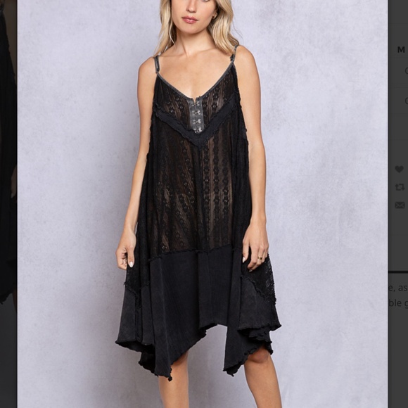 POL Vintage Sheer Lace Dress Women's Tank Dress Top SB46 - Picture 13 of 15